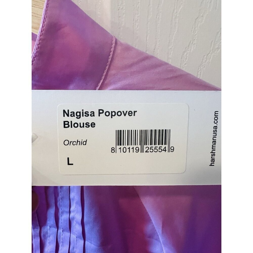Harshman Women’s Nagisa Popover Orchid Lilac Blouse Size Large Bell Sleeves - Picture 8 of 10